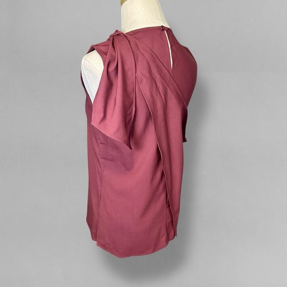 NWT Judith & Charles ‘Signac’ Scarf Blouse in Burgundy Red “Bordeaux” Size 0 - Picture 7 of 15